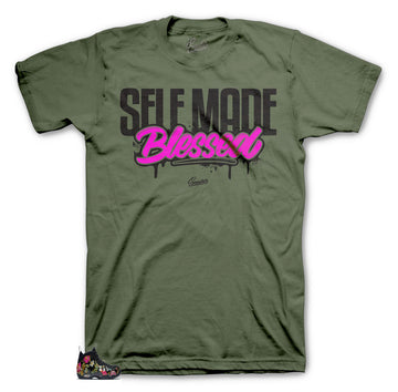 Floral valentine sneaker foamposite matches shirt made to match floral foamposite sneakers