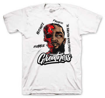 Retro 5 Fire Red Shirt - Great Nip - White