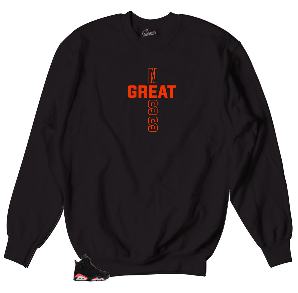 Jordan 6 infrared sneaker tees match | Greatness cross crew.