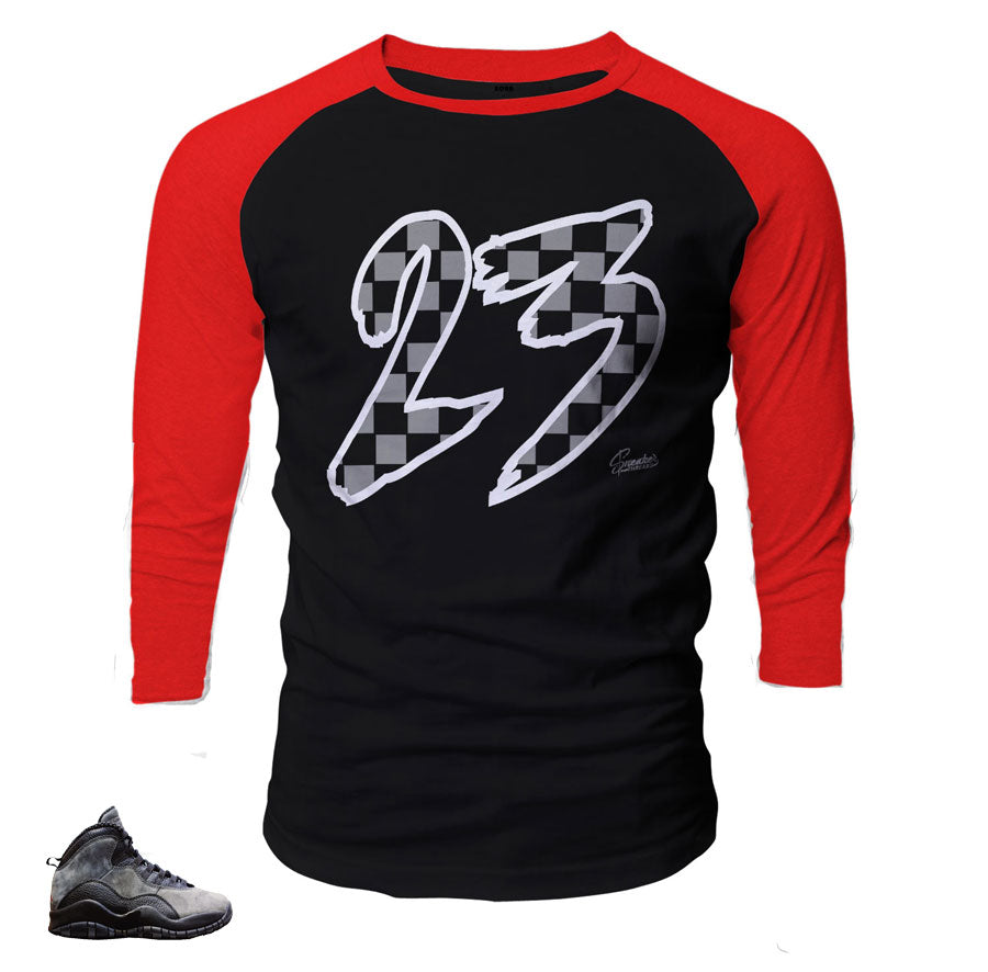 Jordan 10 shadow raglan shirts match retro 10 shoes.