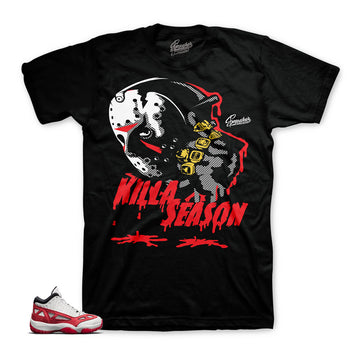 Jordan 11 fire red shirts match retro 11 sneaker match shirts.