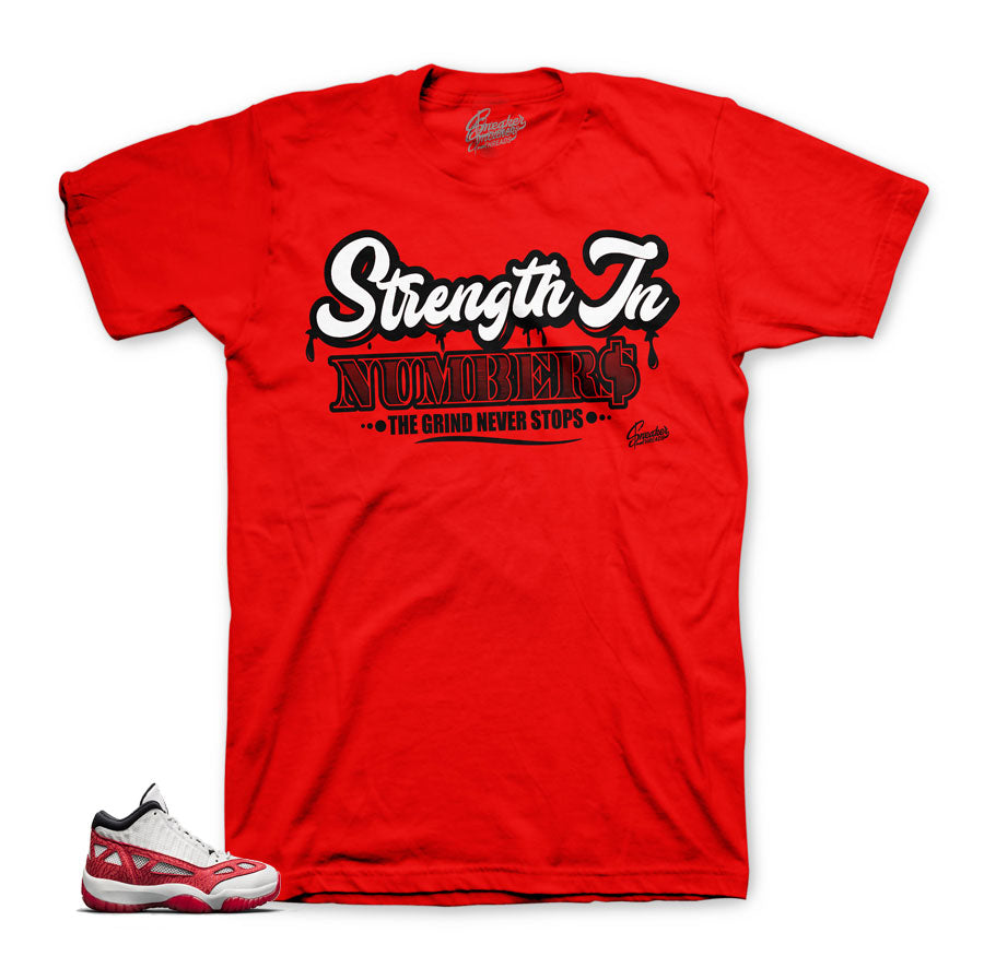 Fire red Jordan 11 Ie tees match | Newest sneaker tees.