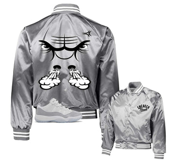 Retro 11 Cement Grey Jacket - Raging Face - Silver