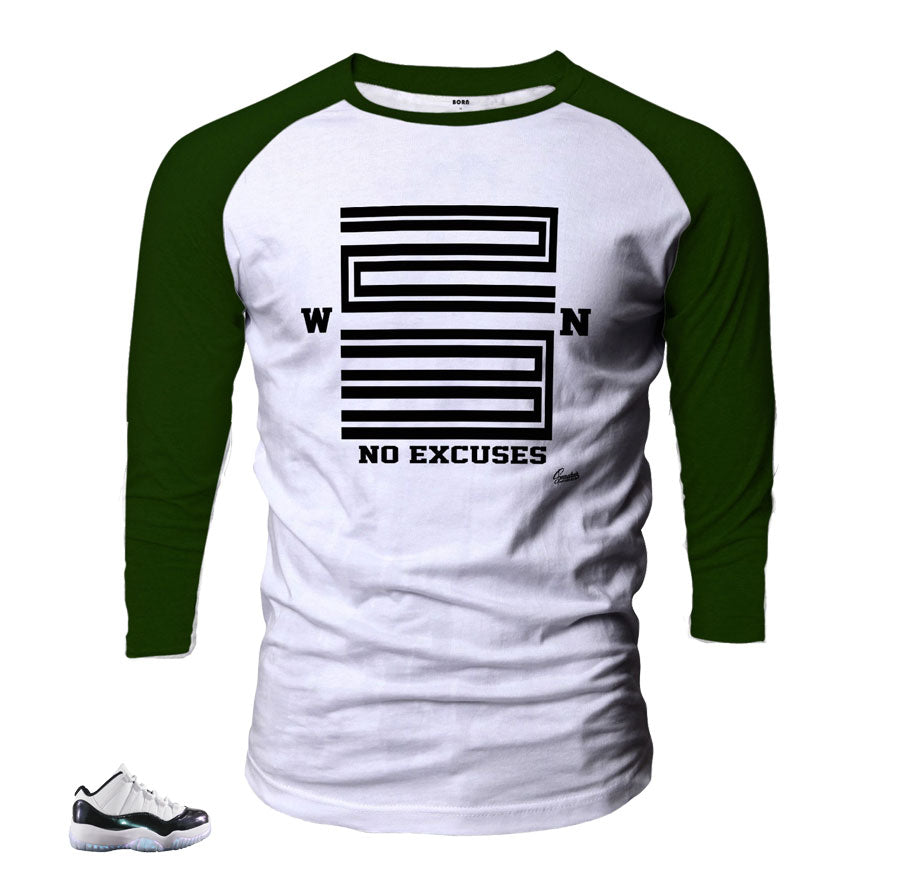 Jordan 11 Easter Shirts match emerald green retro 11's sneaker tees.