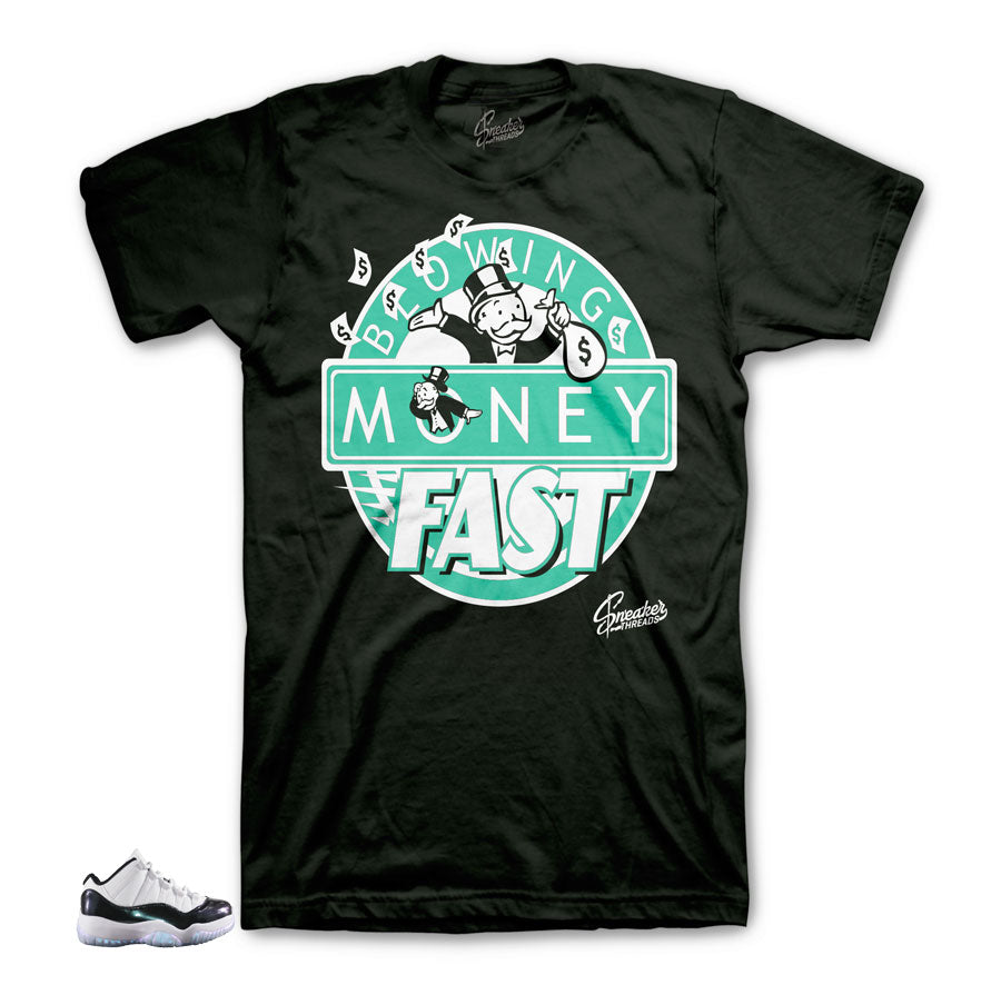 Jordan 11 iridescent easter green sneaker tees match retro 11's.