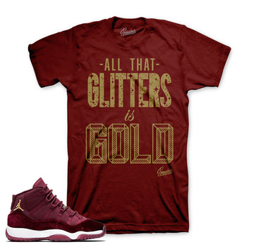 Jordan 11 heiress shirts match retro 11 velvet maroon tees.
