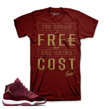 Jordan 11 heiress tees match retro 11 velvet maroon.