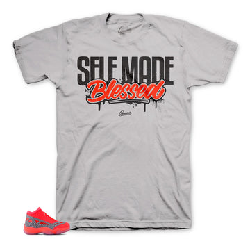 Retro 11 Flash Crimson Shirt - Self Made - Silver