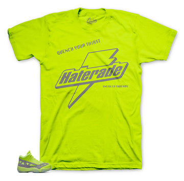 Sneaker tees to match Jordan 11 volt retro 11 ie shoes.