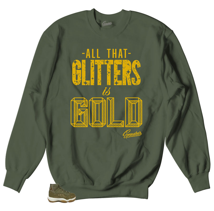 Womens Glitter Sweaters for Jordan 11 Olive Lux