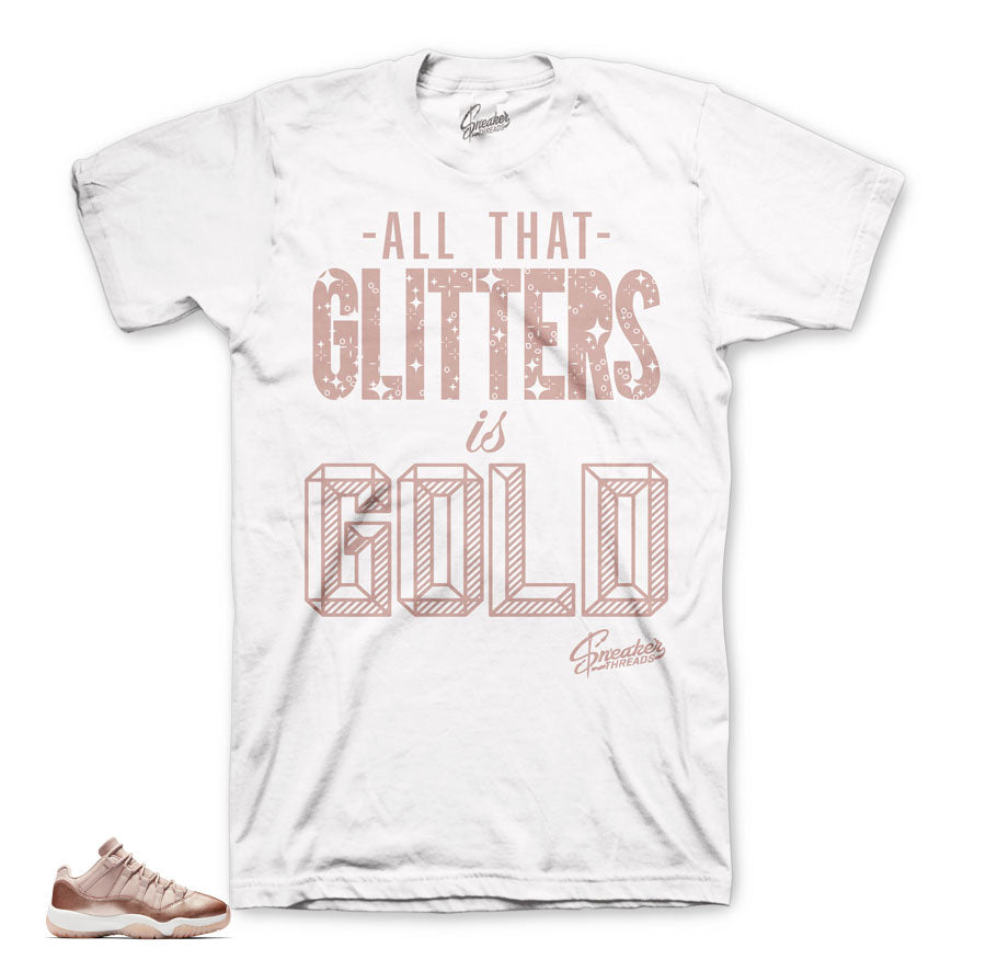 Jordan 11 rose gold shirts match | Rose gold 11 low sneaker tee.