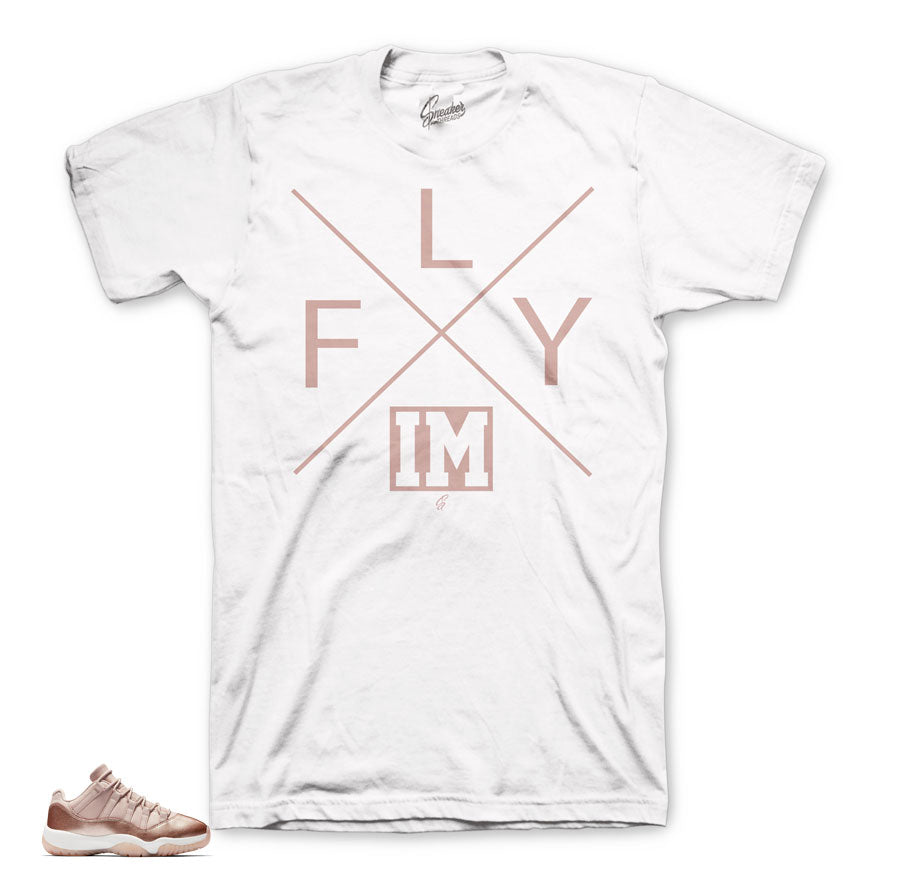 Jordan 11 rose gold shirts match retro 11 low rose gold shoes.