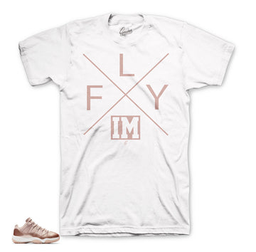 Jordan 11 rose gold shirts match retro 11 low rose gold shoes.