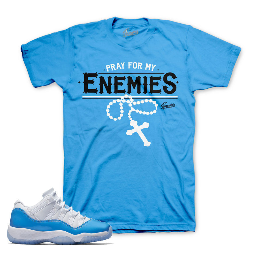 University blue Jordan 11 shirts match UNC sneaker tee.