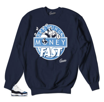 Retro 11 Win Like 82 Sweater - Blowing Money Fast - Navy