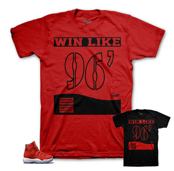 Win Like 96 tees match retro 11 gym red | Sneaker tees.