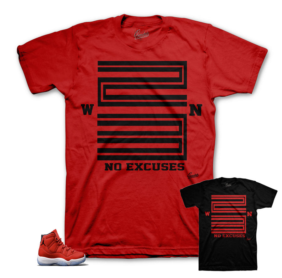 Win Like 96 shirts match retro 11 gym red shoes.