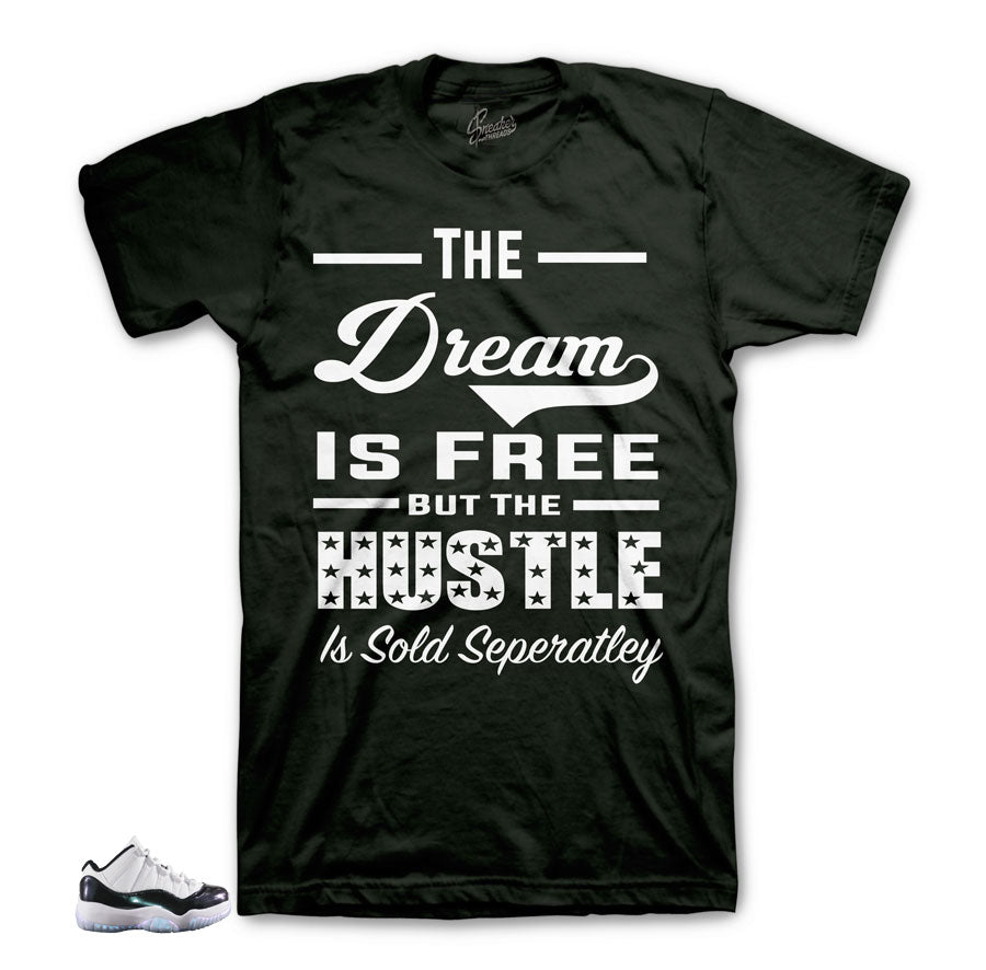 Jordan 11 emerald green tees match retro 11 Easter iridescent.