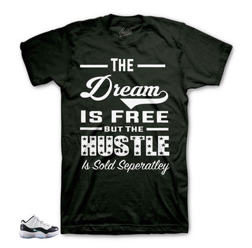 Jordan 11 emerald green tees match retro 11 Easter iridescent.