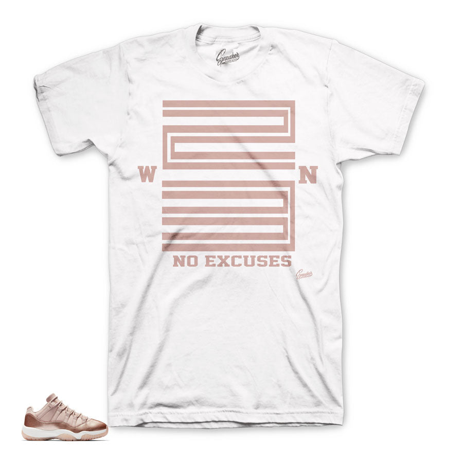 Jordan 11 rose gold shirts match retro 11 low rose gold tees.