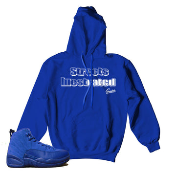 Match Jordan 12 blue suede hoodies retro 12 hoody.