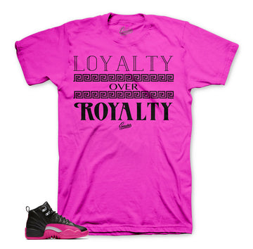 Jordan 12 black and pink tees shirts match | Official deadly pink 12