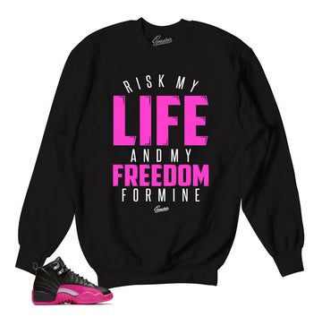 Jordan 12 black pink sweaters match | Official sweatshirts.