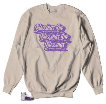 Tan crewnecks to fit for Jordan 12 Pro Purple