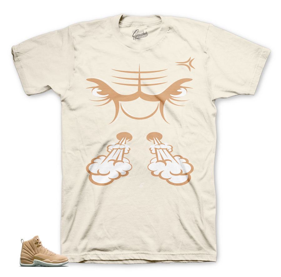 Jordan 12 vachetta tan tee shirts match retro 12 sneaker shirts.