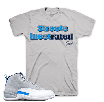 Jordan 12 wolf grey shirts match retro 12 gym red sneaker tees.