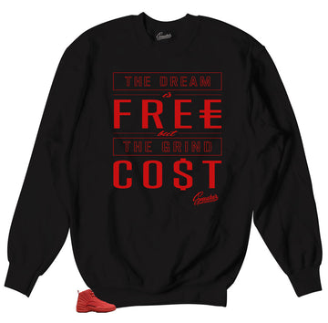Cost Sweaters match sneakers Jordan 12 Gym red