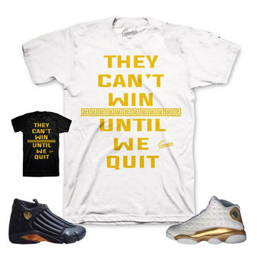 Shirt match Jordan 13 And 14 defining moments pack DMP tee.