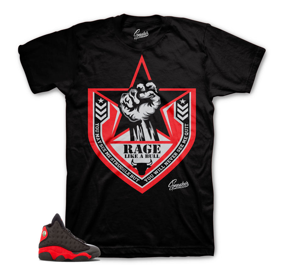 Jordan 13 bred shirts match | Rage like a bull tee.