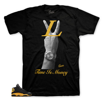 Jordan 13 Time is Money Shirt to match