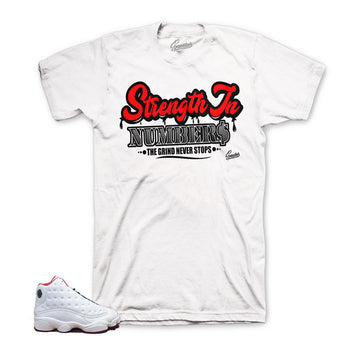 Retro 13 HOF Shirt - Strength In Numbers - White
