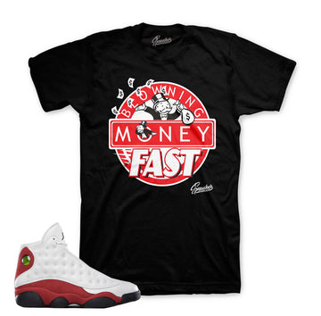 Tee match Jordan true red OG retro 13 true red shirts match.