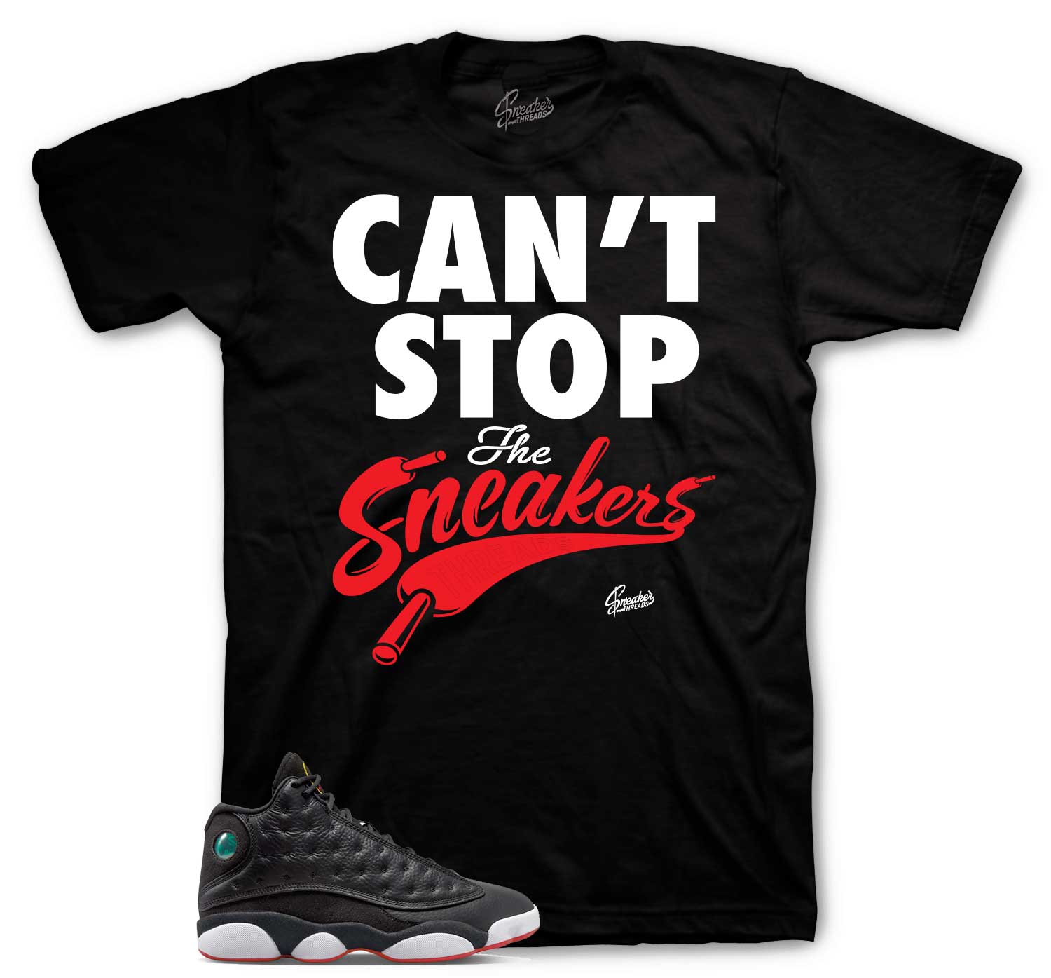 Retro 13 Playoff Shirt -  Can't Stop - Black