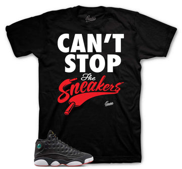Retro 13 Playoff Shirt - Can't Stop - Black