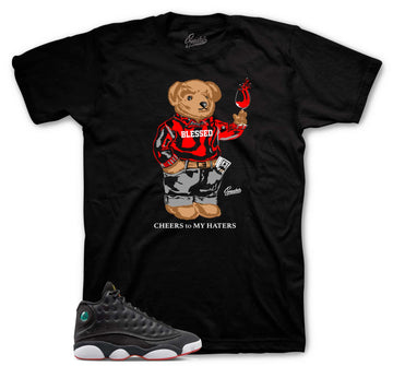Retro 13 Playoff Shirt - Cheers Bear - Black