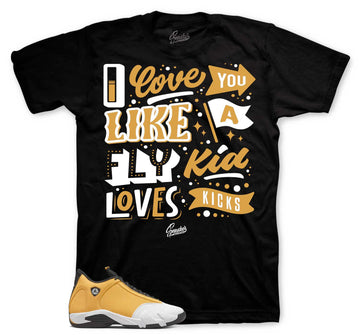 Retro 14 Light Ginger Shirt - Love Kicks - Black