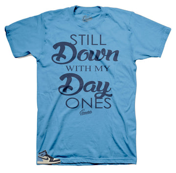 UNC Obsidian Jordan 1s match shirts made to match perfectly