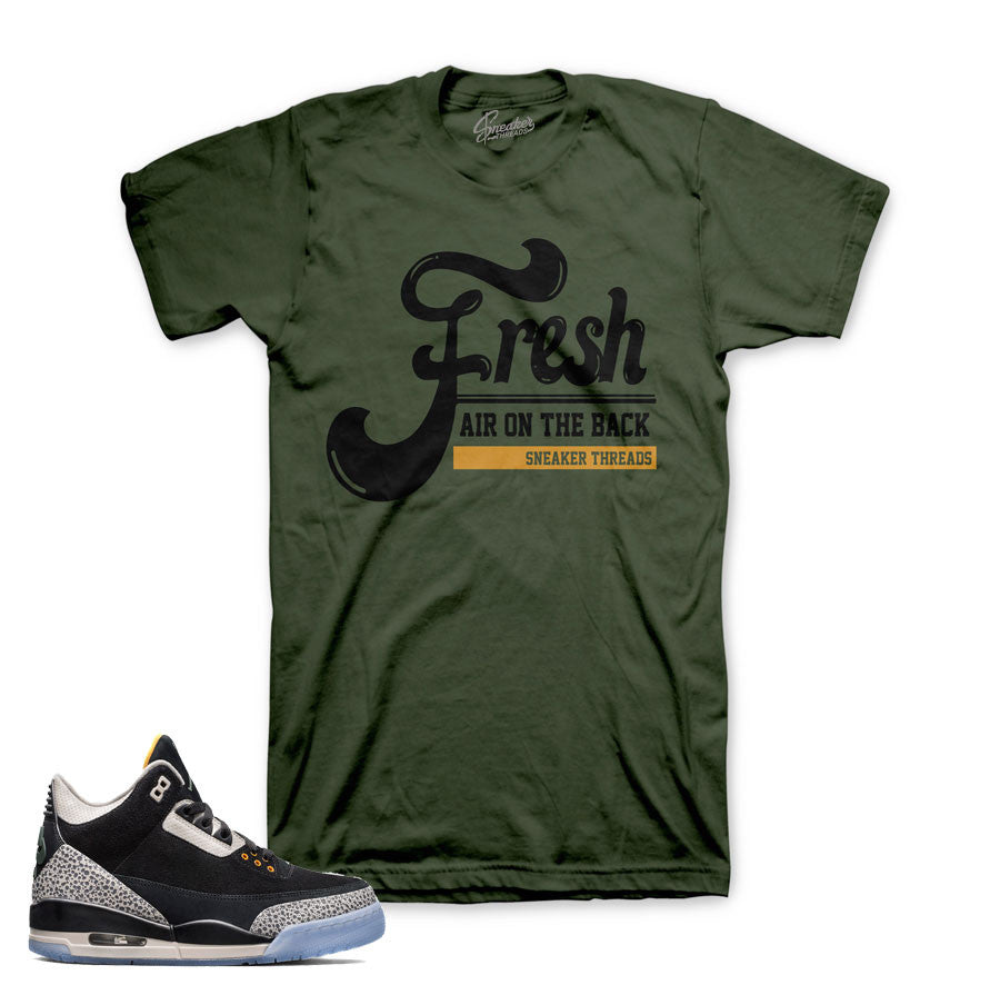 Jordan 3 safari x atmos tee match shoes | Official tees