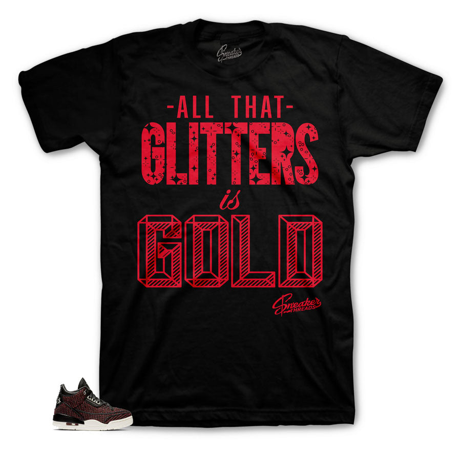 Perfect Glitter shirt to match Jordan 3 Vogue sneakers