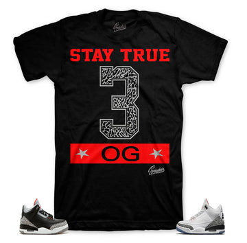 Jordan 3 black cement tees match | White cement 3 sneaker tees.