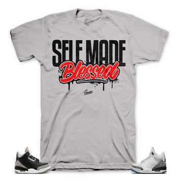 Retro 3 black cement tees match | White cement retro 3 sneaker tees.