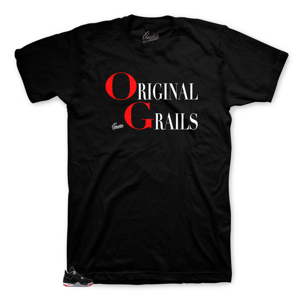 Bred jordan 4 sneaker tees match retro 4s perfectly.
