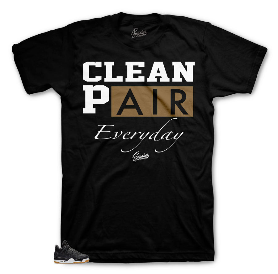 Jordan 4 black gum sneaker tees match retro 4 laser black gum.