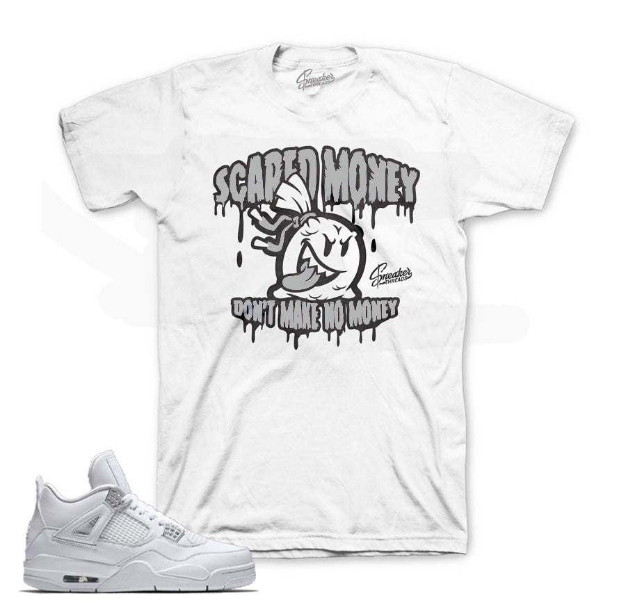Jordan 4 pure money tee match retro 4's shoes.