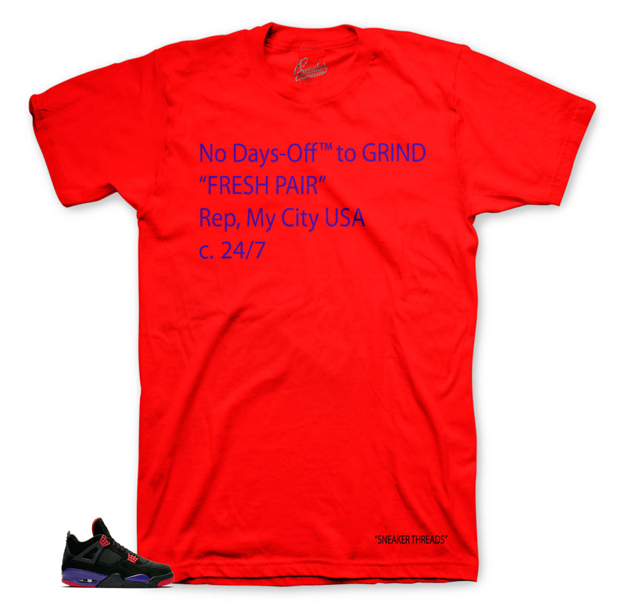 Raptor Jordan 4 sneaker matching shirts and tees for shoes.