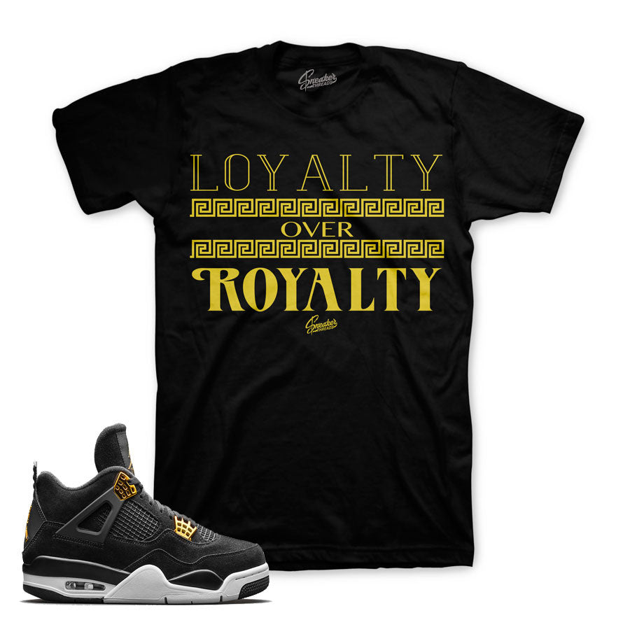 Royalty 4's sneaker match tees match Jordan4 royalty.